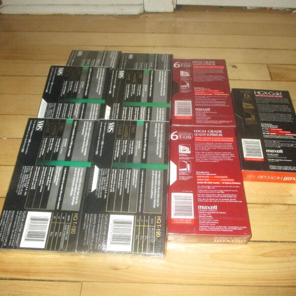 Lot of New Blank Video Cassettes Fuji HQ120x6 Maxell HGT-120sx2 / HGX-Goldx1 - Picture 3 of 7